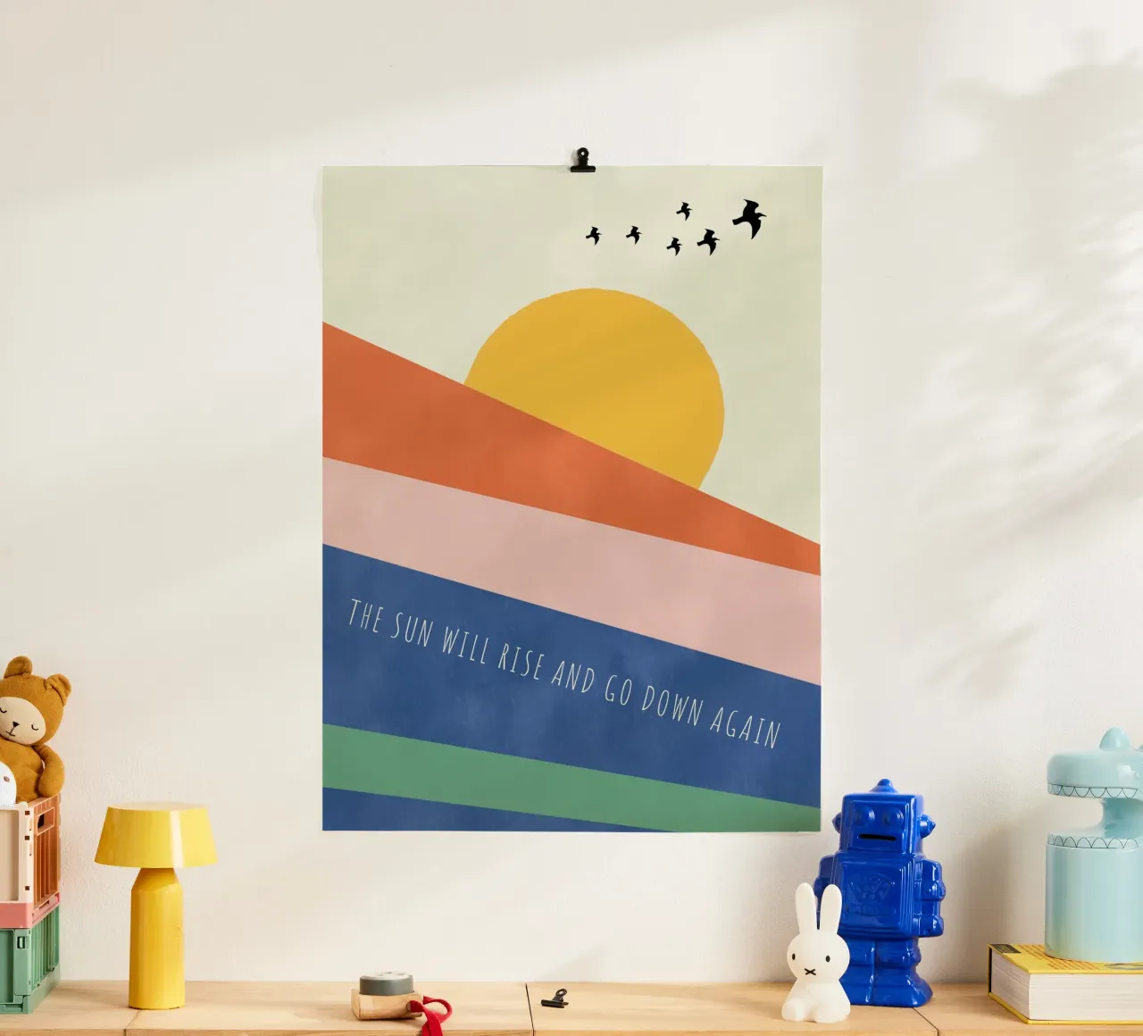 THE SUN WILL RISE AND GO DOWN AGAIN poster con telaio in plastica da natural neutral