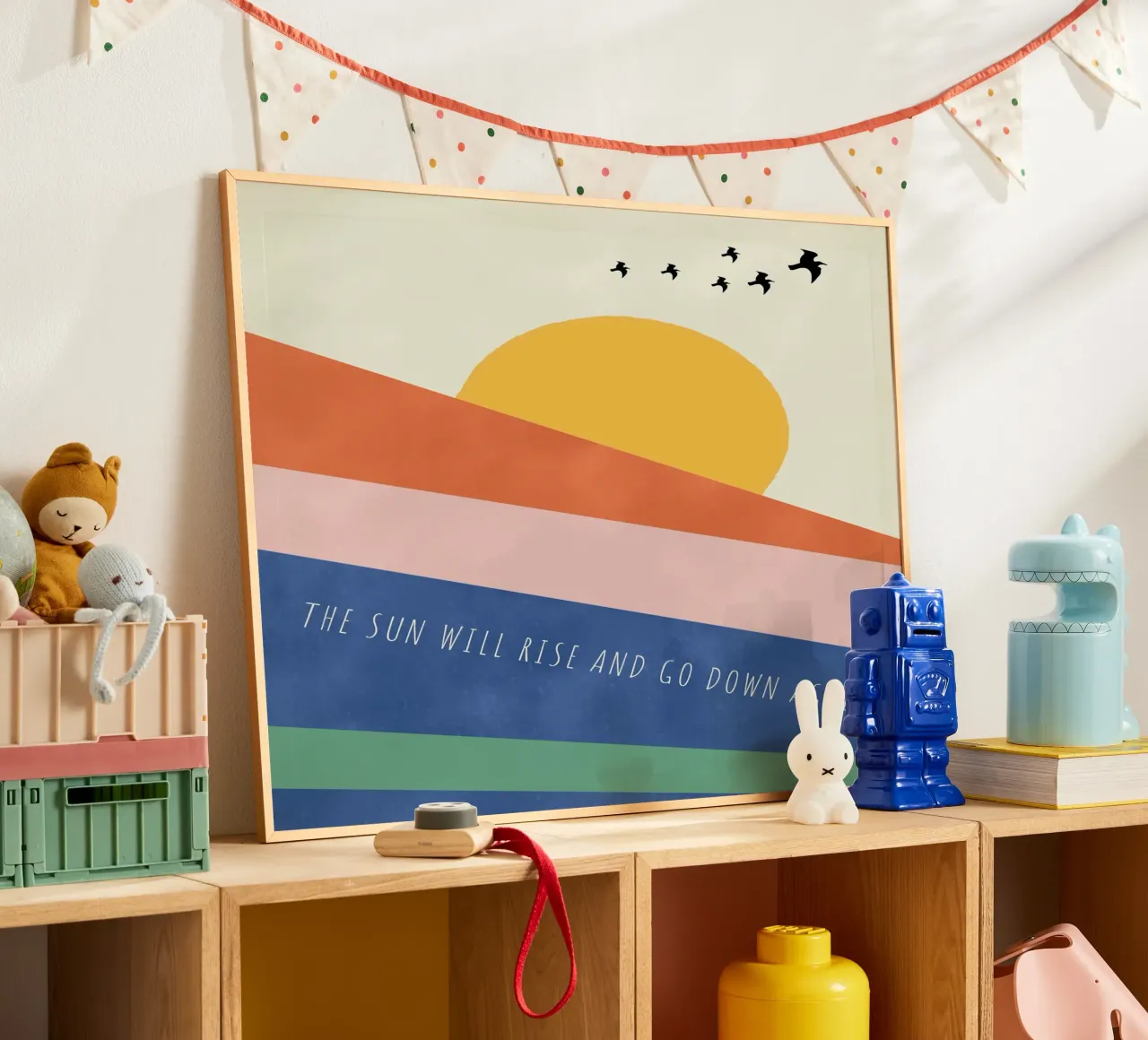 THE SUN WILL RISE AND GO DOWN AGAIN poster con telaio in plastica da natural neutral