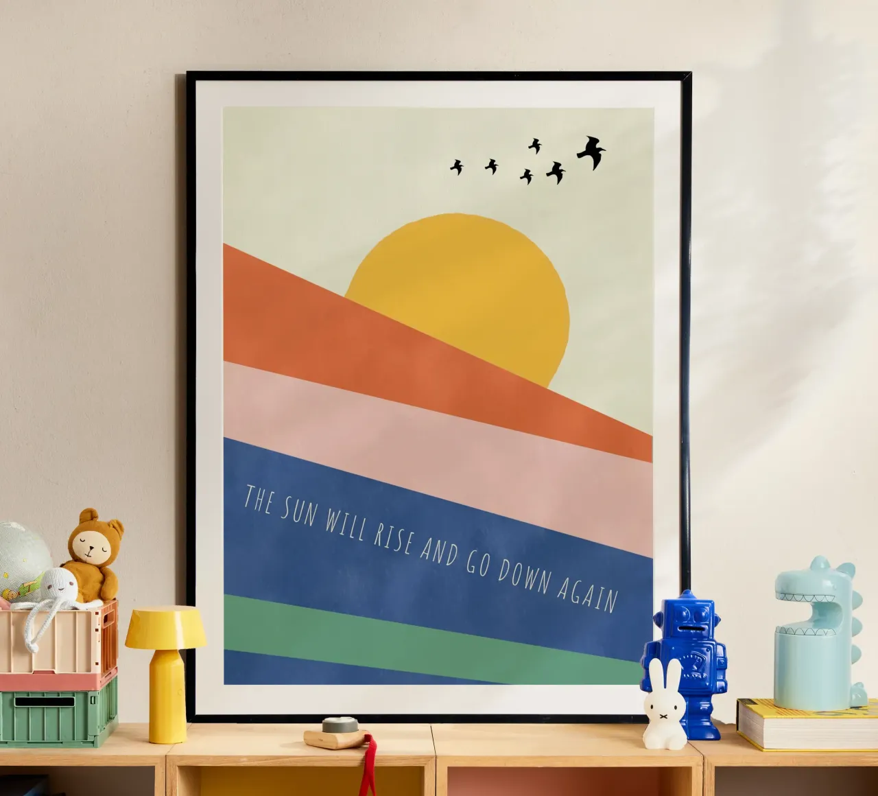 THE SUN WILL RISE AND GO DOWN AGAIN poster con telaio in plastica da natural neutral