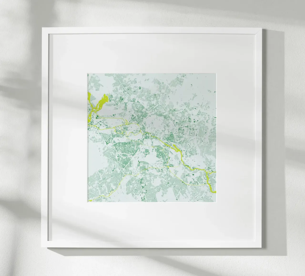 Berlin Green poster con telaio in alluminio da Urban Maps