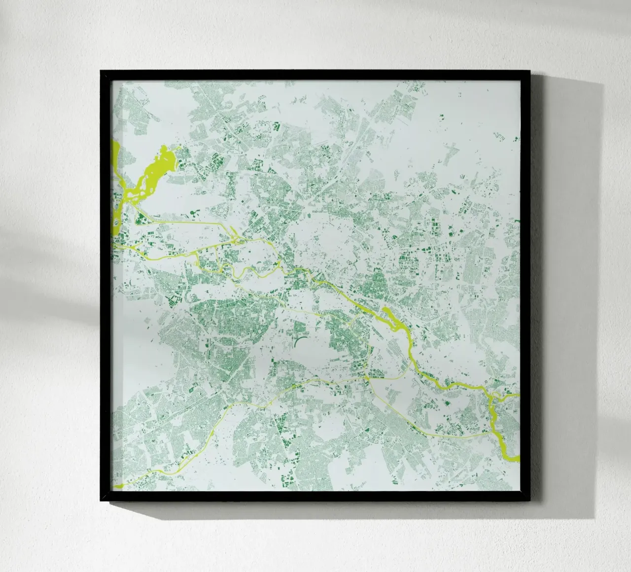 Berlin Green poster con telaio in alluminio da Urban Maps