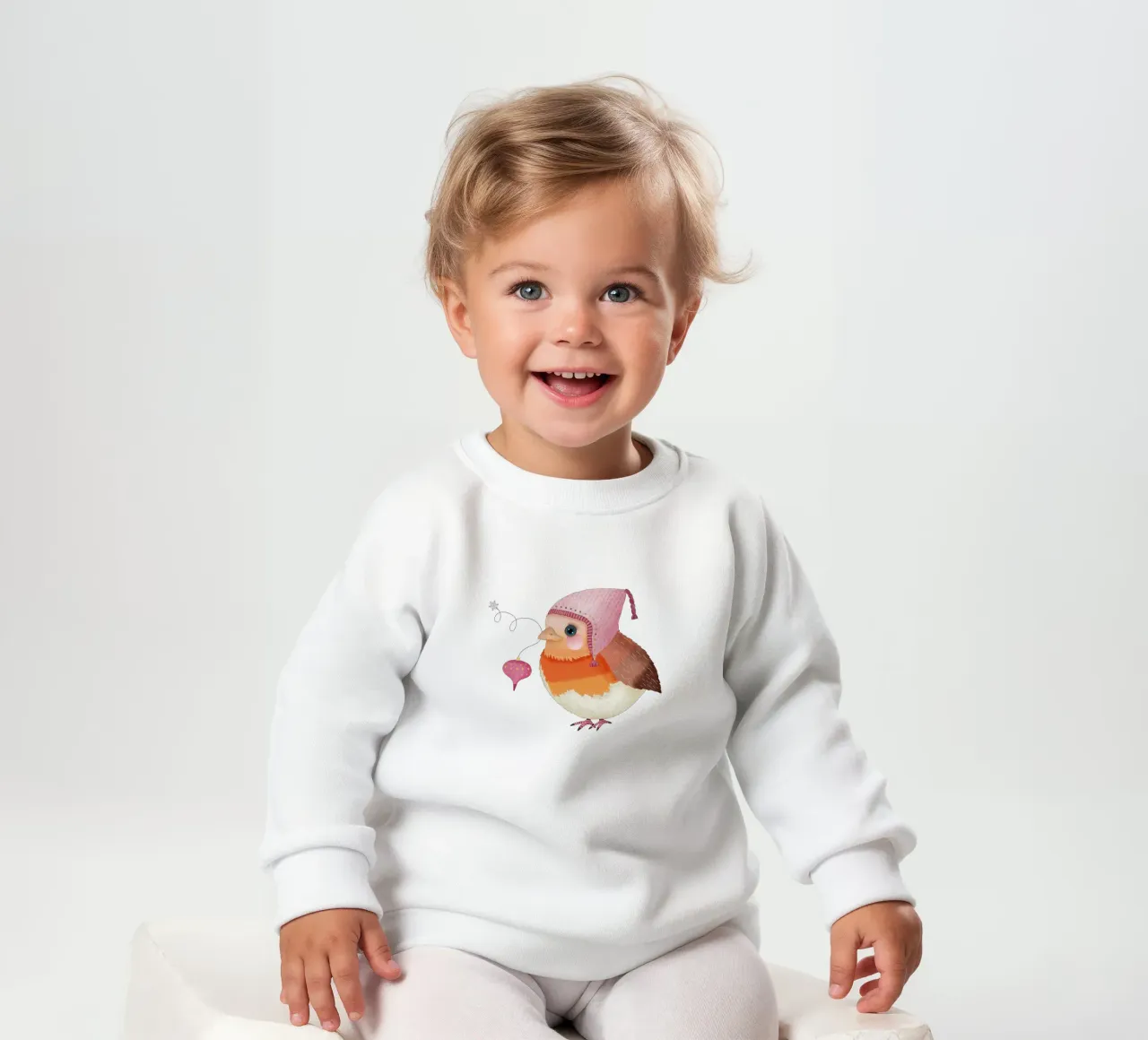 Rotkehlchen wünscht frohe Weihnachten Baby Sweatshirt von CalliLetters