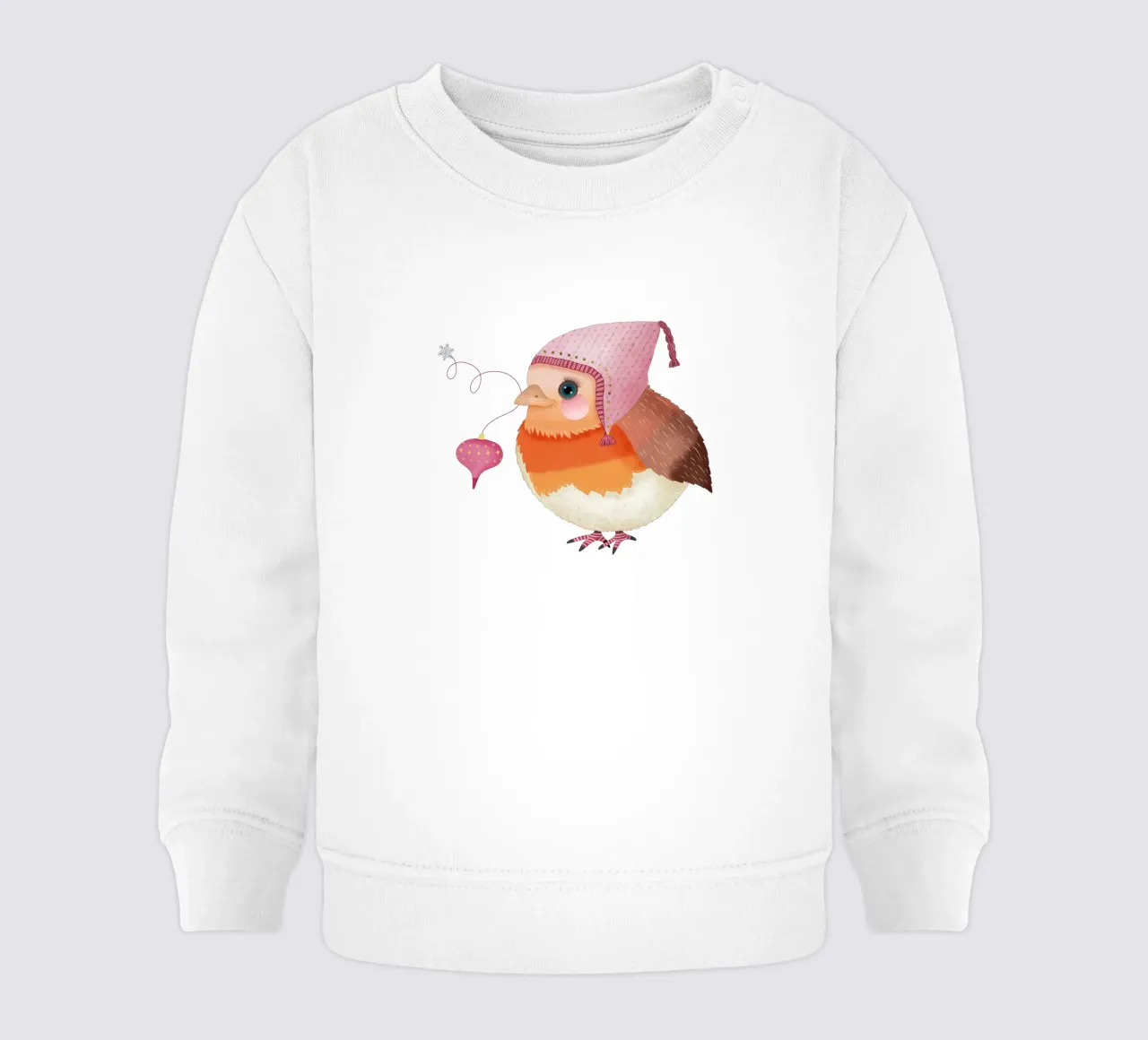Rotkehlchen wünscht frohe Weihnachten Baby Sweatshirt von CalliLetters