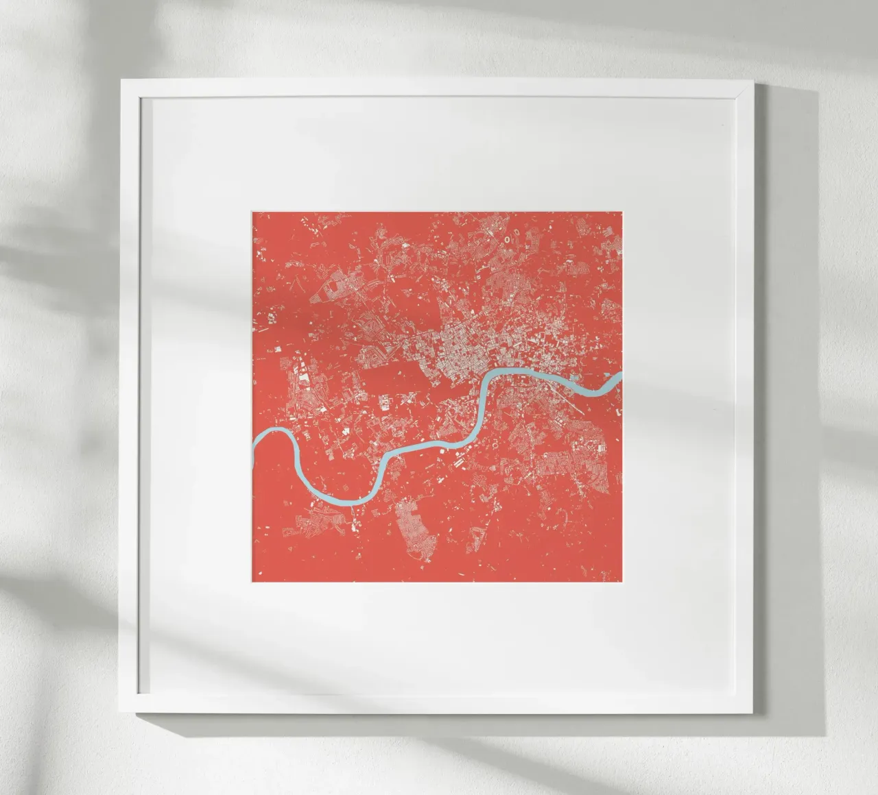 London Pink poster con telaio in legno da Urban Maps