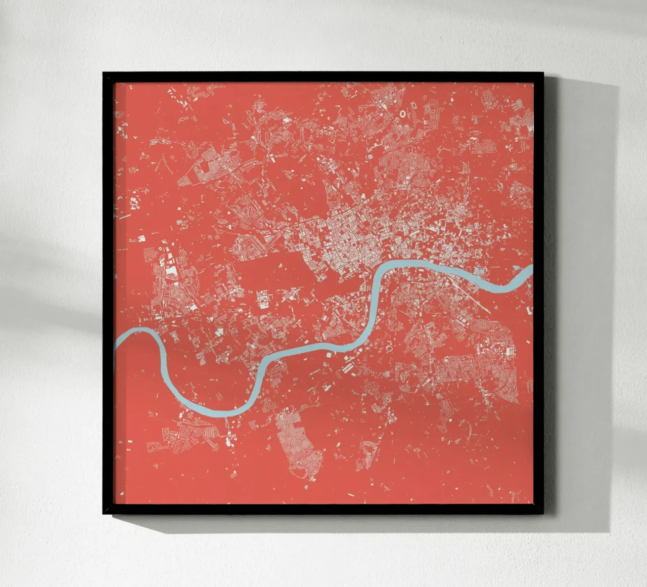 London Pink poster con telaio in legno da Urban Maps