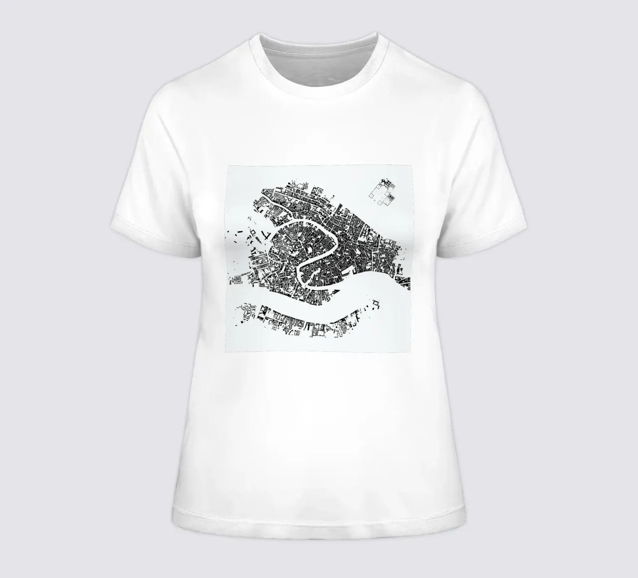 Venice White women's fitted t-shirt by Urban Maps