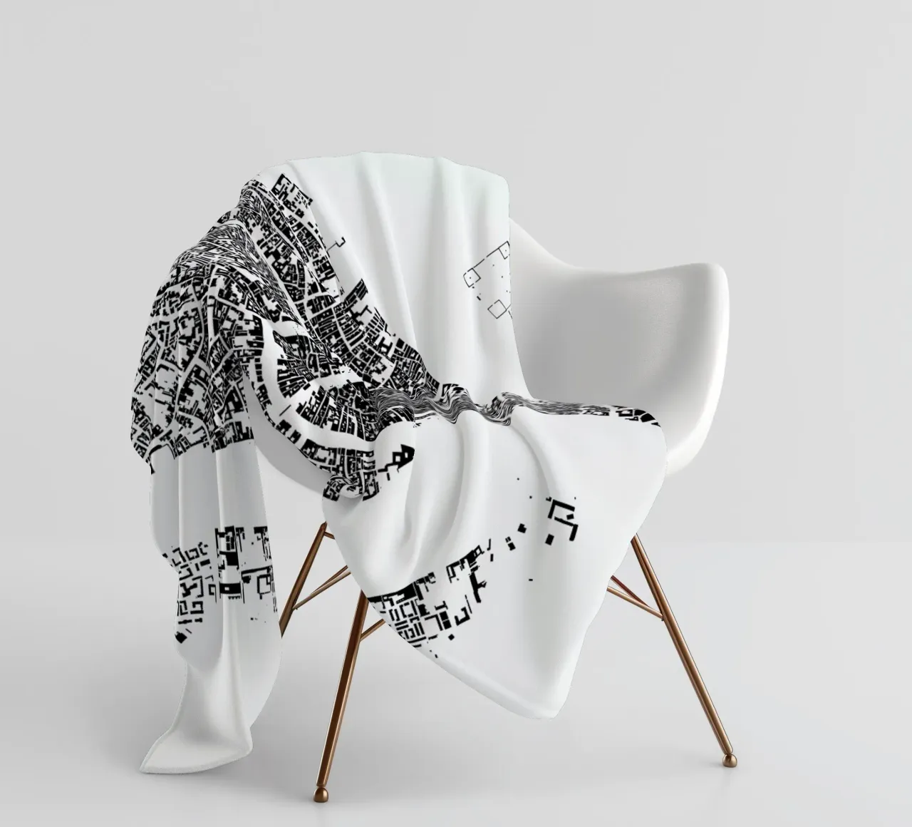 Venice White fleece blanket by Urban Maps