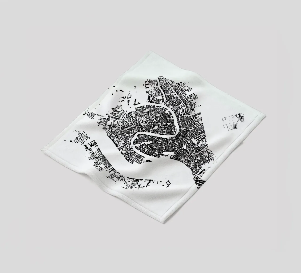 Venice White fleece blanket by Urban Maps