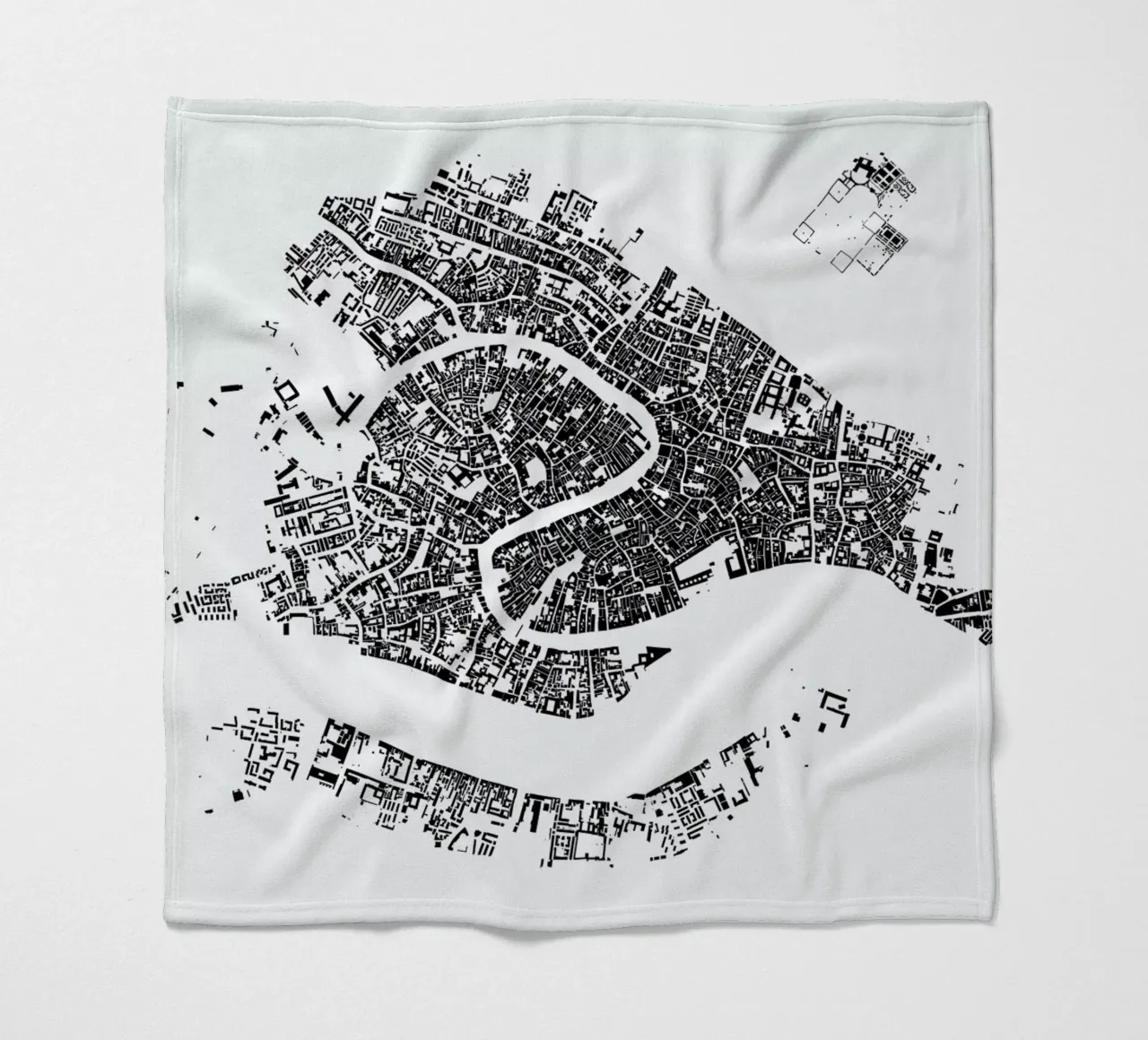 Venice White fleece blanket by Urban Maps