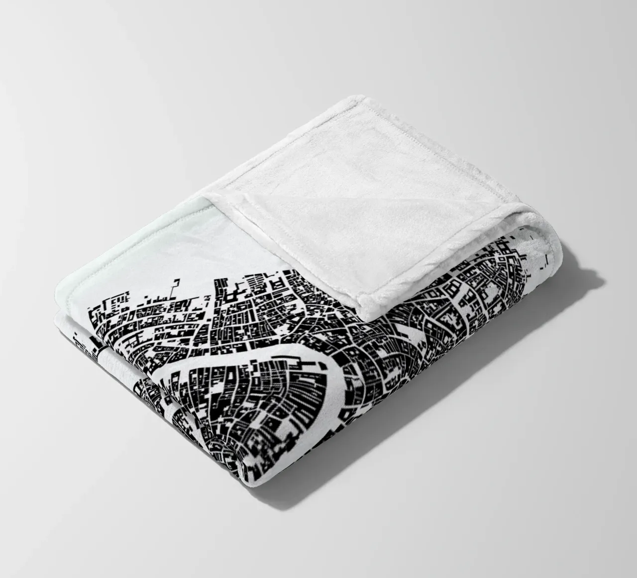Venice White fleece blanket by Urban Maps