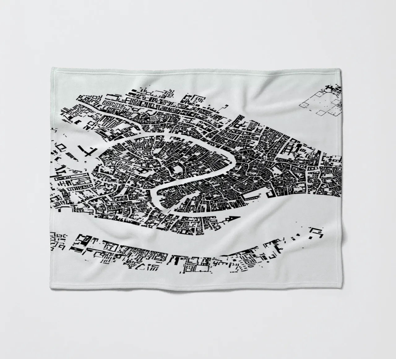 Venice White fleece blanket by Urban Maps