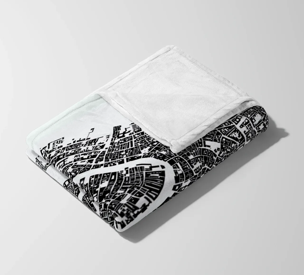 Venice White fleece blanket by Urban Maps