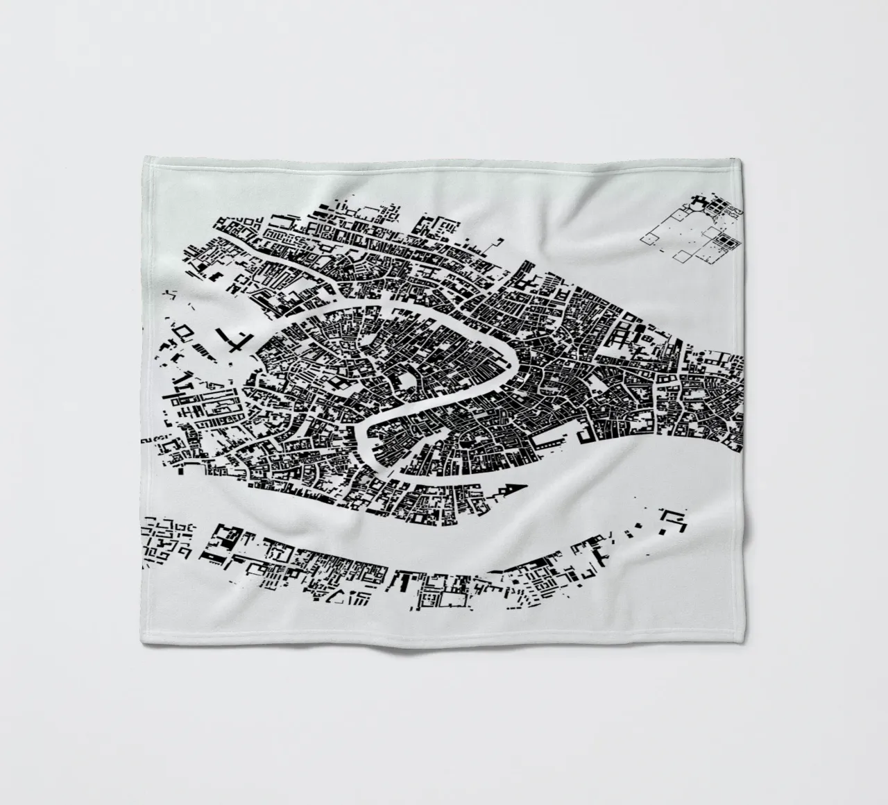 Venice White fleece blanket by Urban Maps
