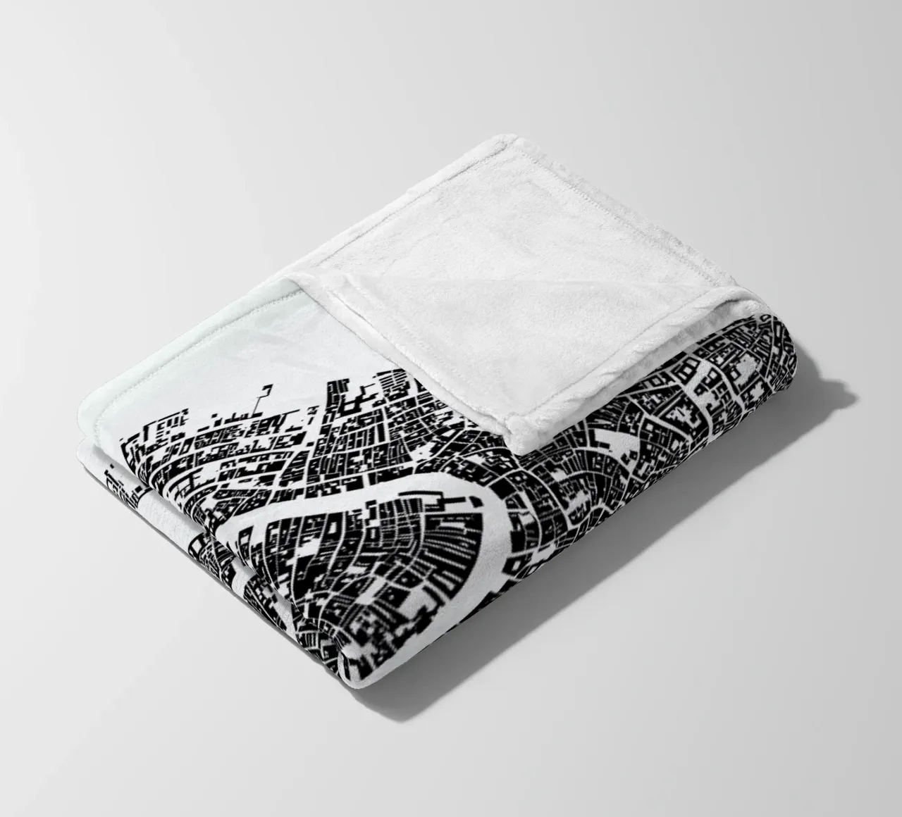 Venice White fleece blanket by Urban Maps