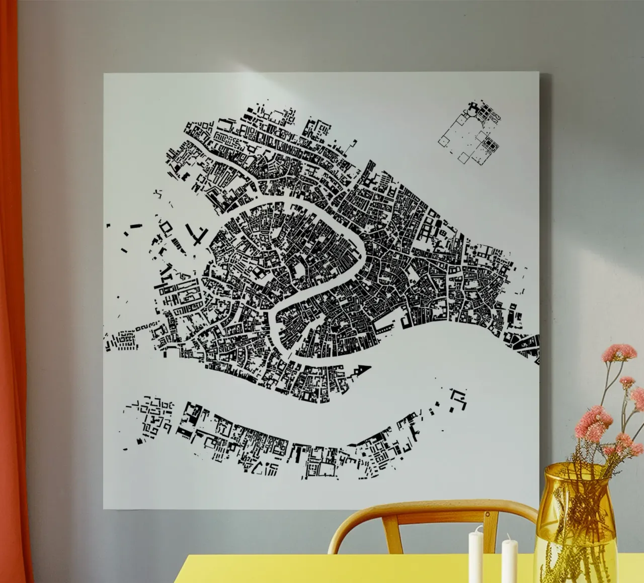 Venice White canvas by Urban Maps