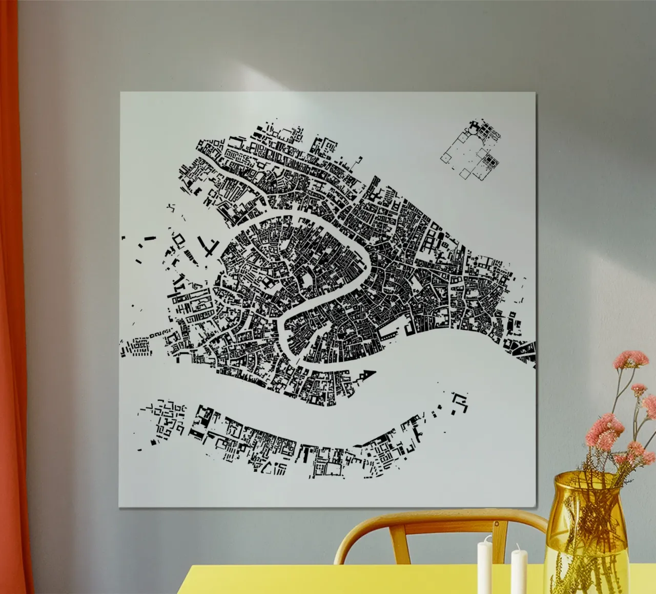 Venice White poster con telaio in plastica da Urban Maps
