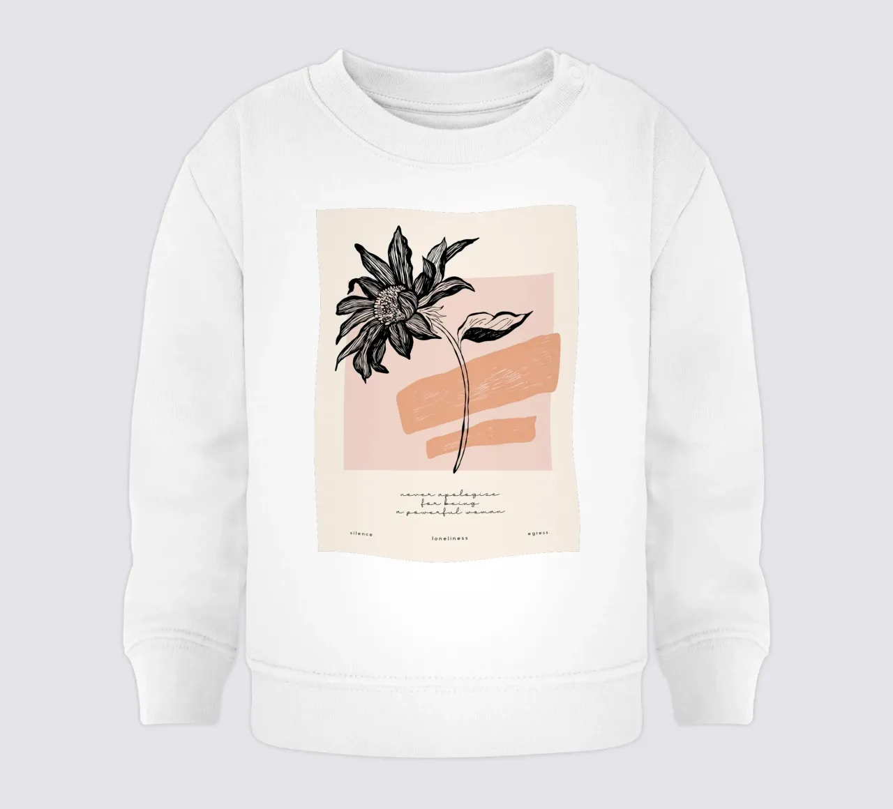 Illustrazione di fiori eleganti - Design lineare moderno felpa neonato da Whole©
