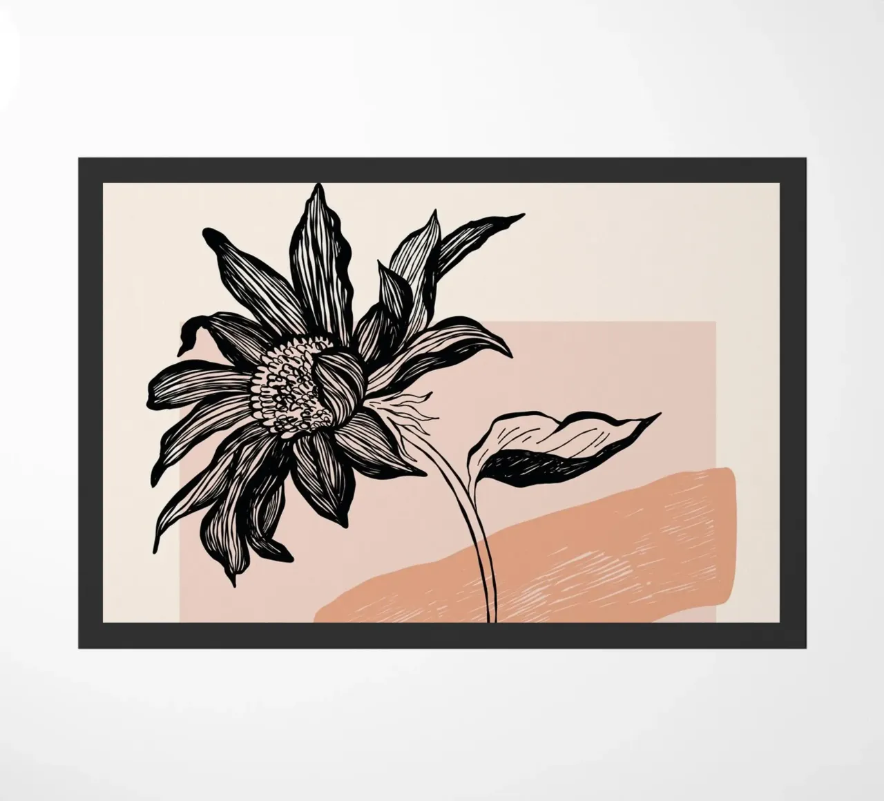 Illustrazione di fiori eleganti - Design lineare moderno zerbino da Whole©