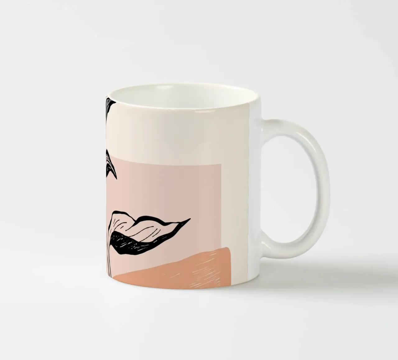 Illustrazione di fiori eleganti - Design lineare moderno tazza in ceramica da Whole©