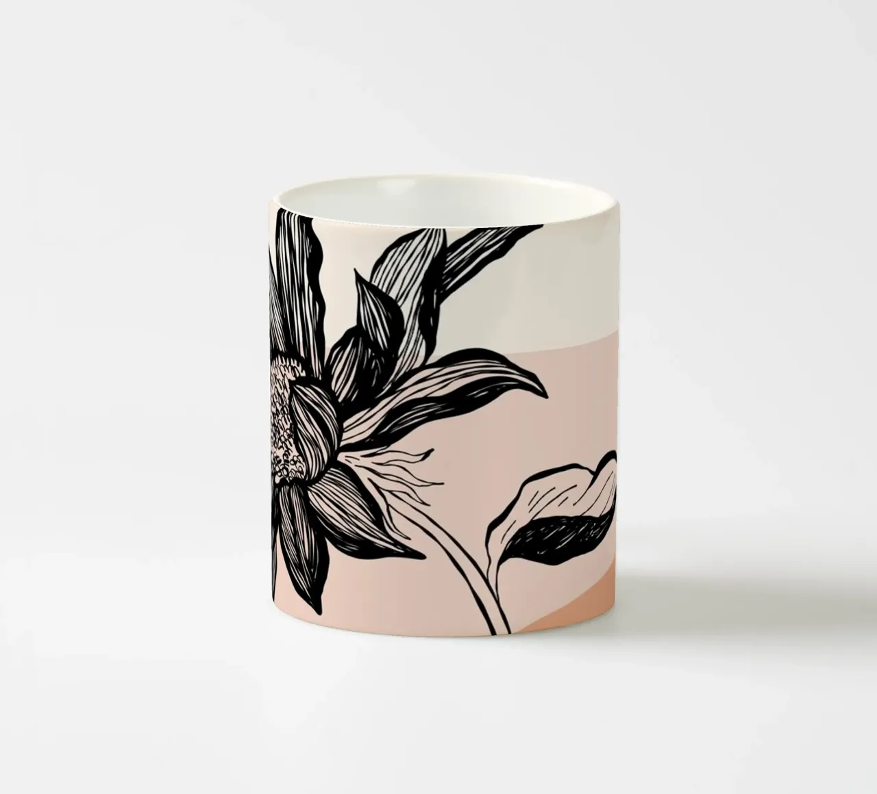 Illustrazione di fiori eleganti - Design lineare moderno tazza in ceramica da Whole©