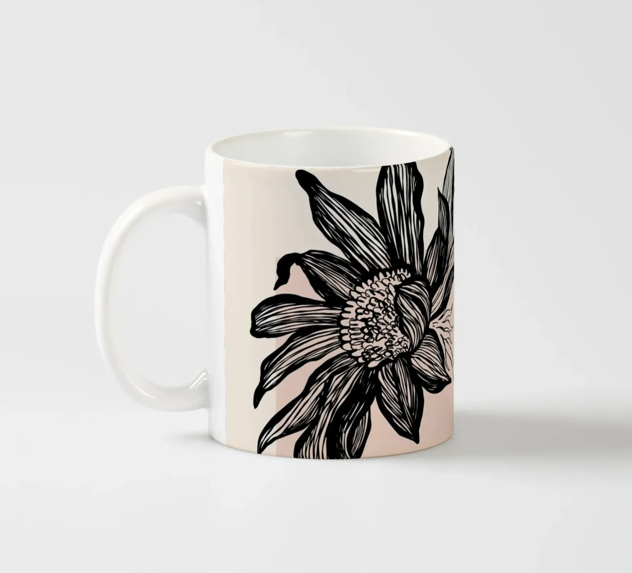 Illustrazione di fiori eleganti - Design lineare moderno tazza in ceramica da Whole©