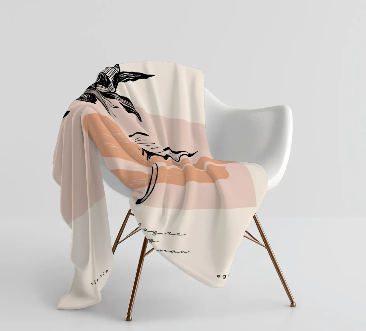 Illustrazione di fiori eleganti - Design lineare moderno coperta in pile da Whole©