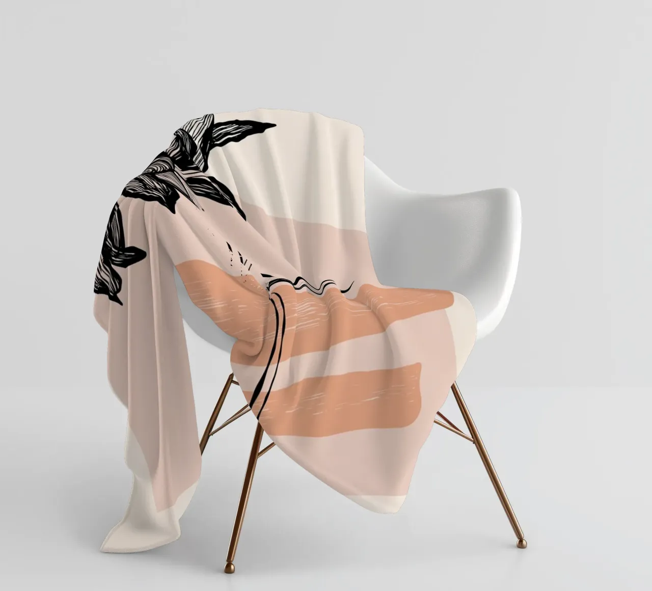 Illustrazione di fiori eleganti - Design lineare moderno coperta in pile da Whole©