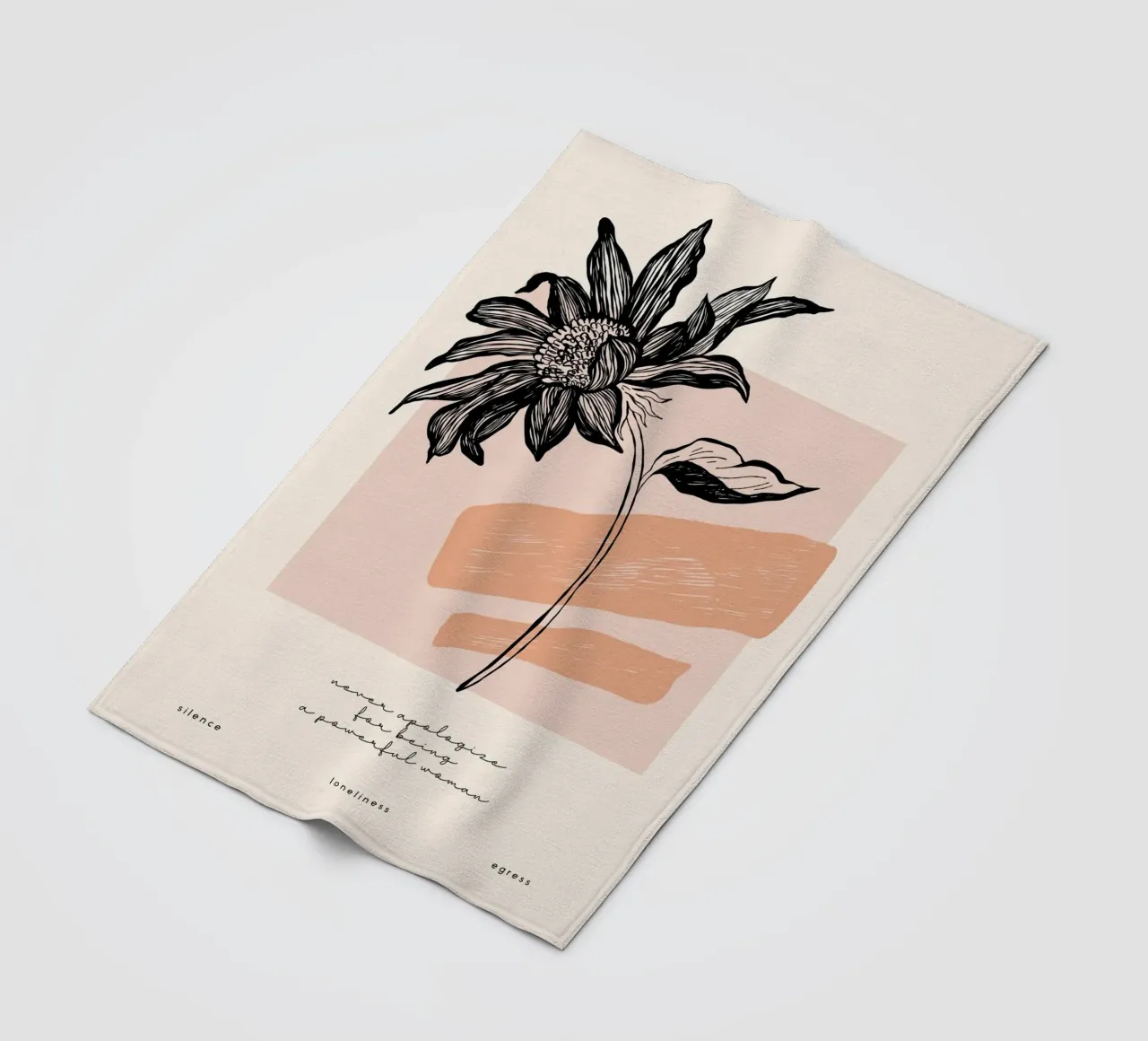 Illustrazione di fiori eleganti - Design lineare moderno coperta in pile da Whole©