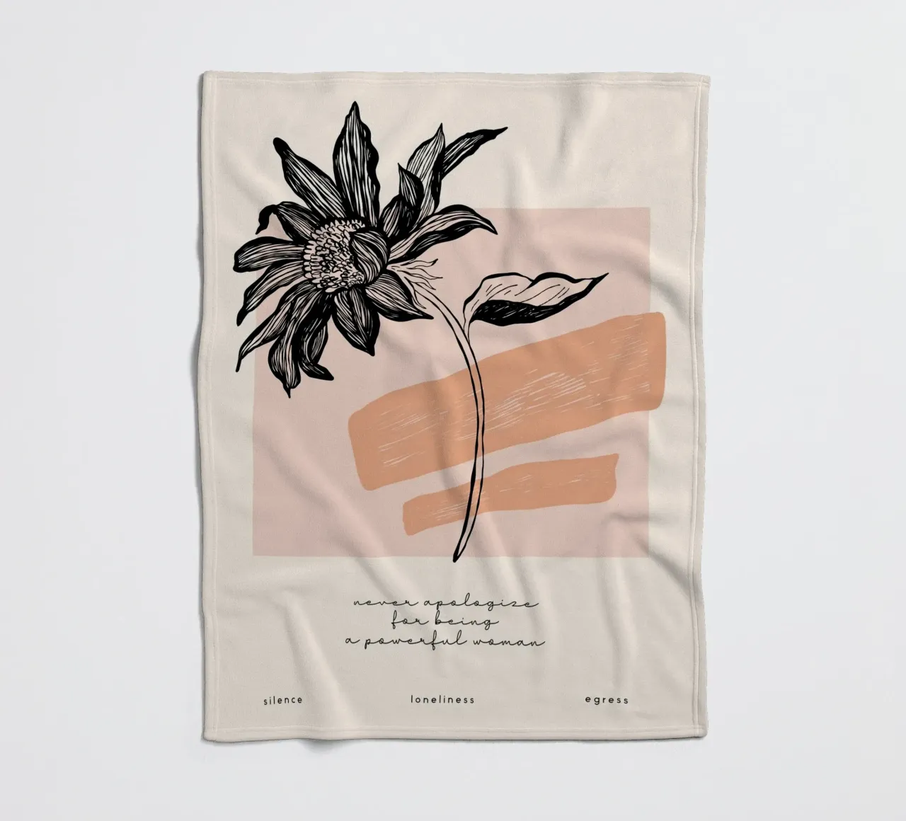 Illustrazione di fiori eleganti - Design lineare moderno coperta in pile da Whole©