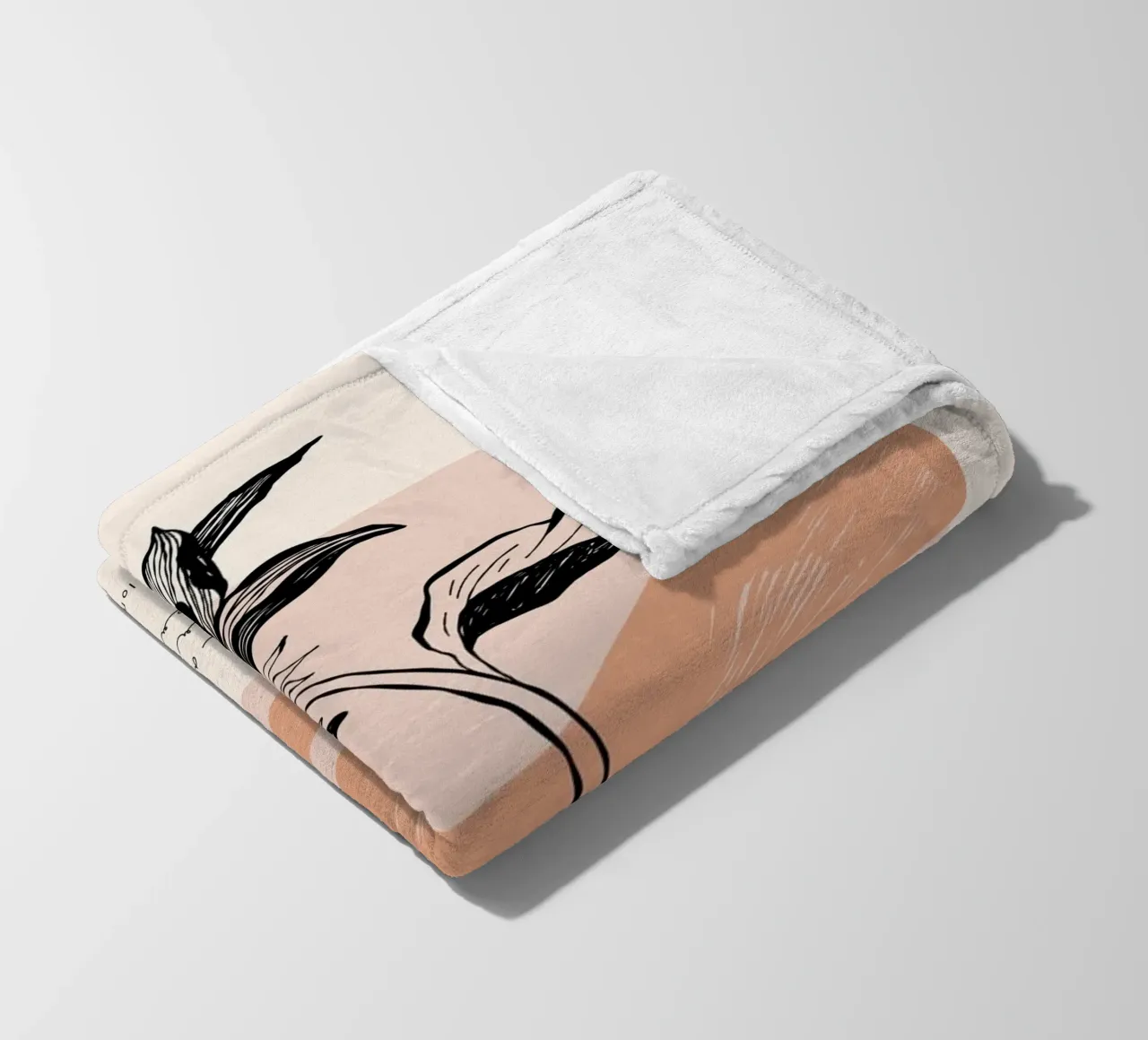 Illustrazione di fiori eleganti - Design lineare moderno coperta in pile da Whole©