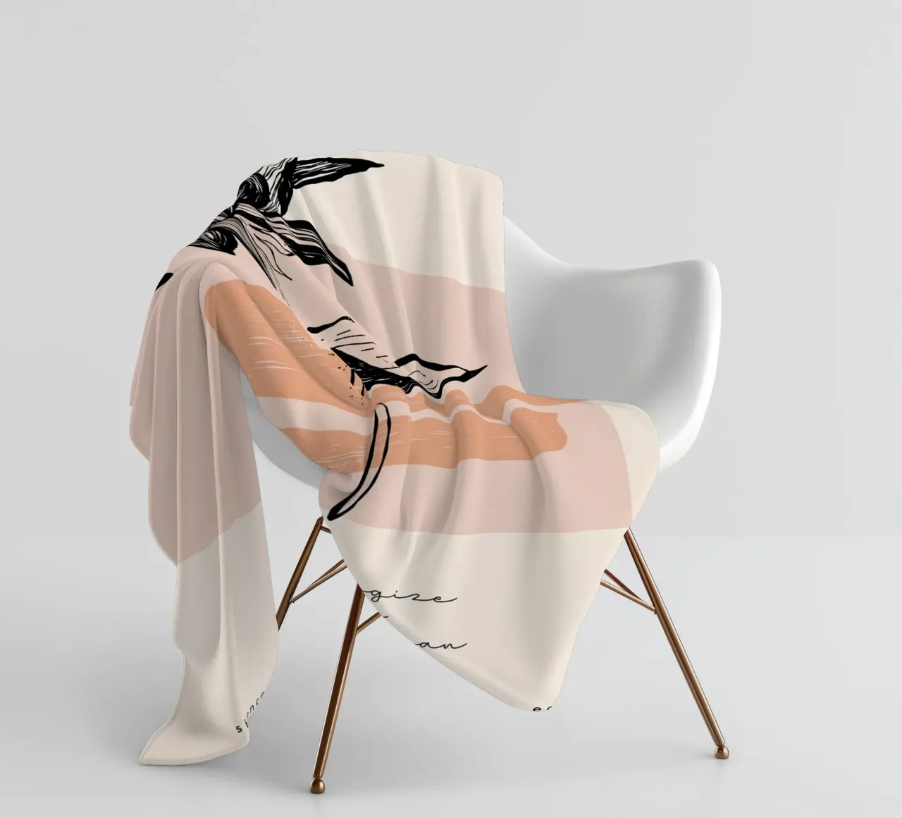 Illustrazione di fiori eleganti - Design lineare moderno coperta in pile da Whole©