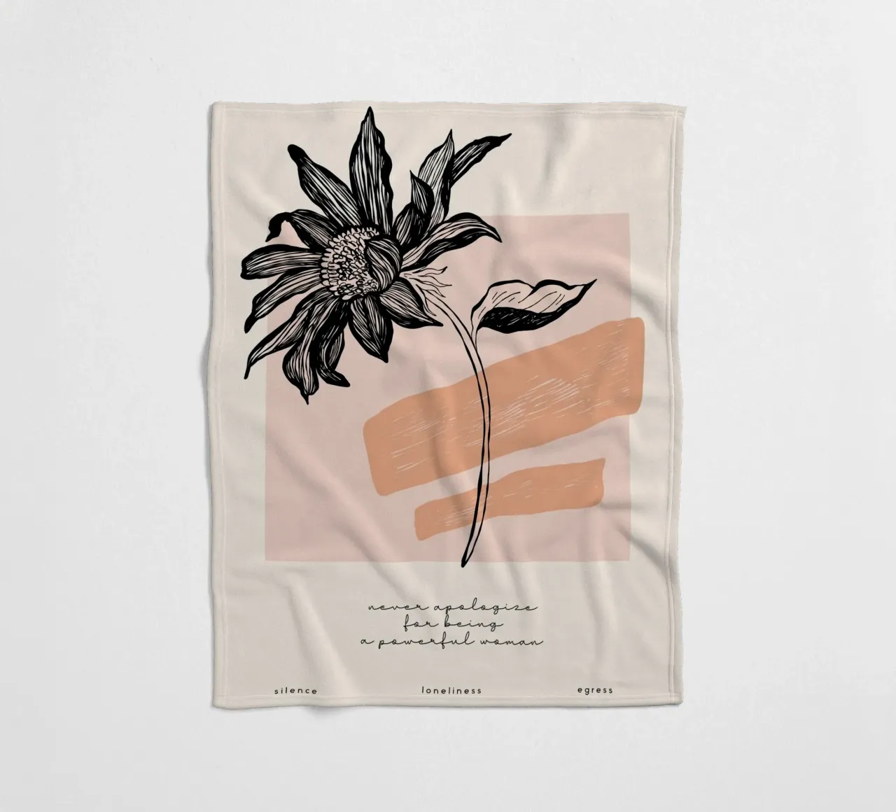Illustrazione di fiori eleganti - Design lineare moderno coperta in pile da Whole©