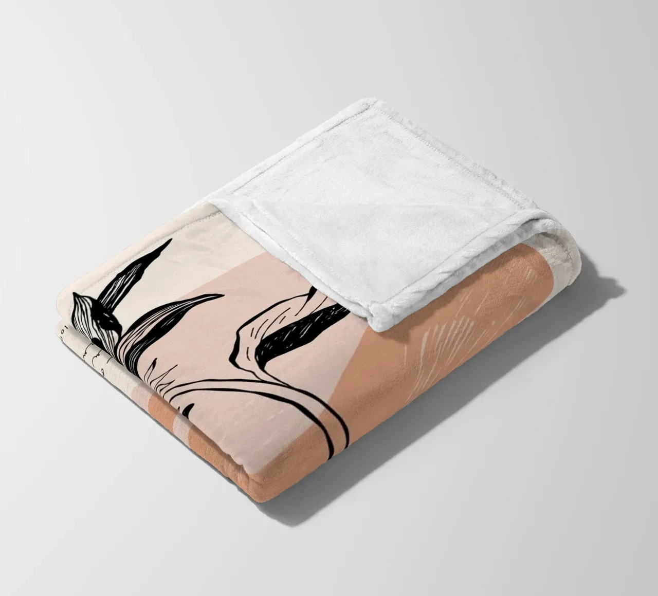 Illustrazione di fiori eleganti - Design lineare moderno coperta in pile da Whole©