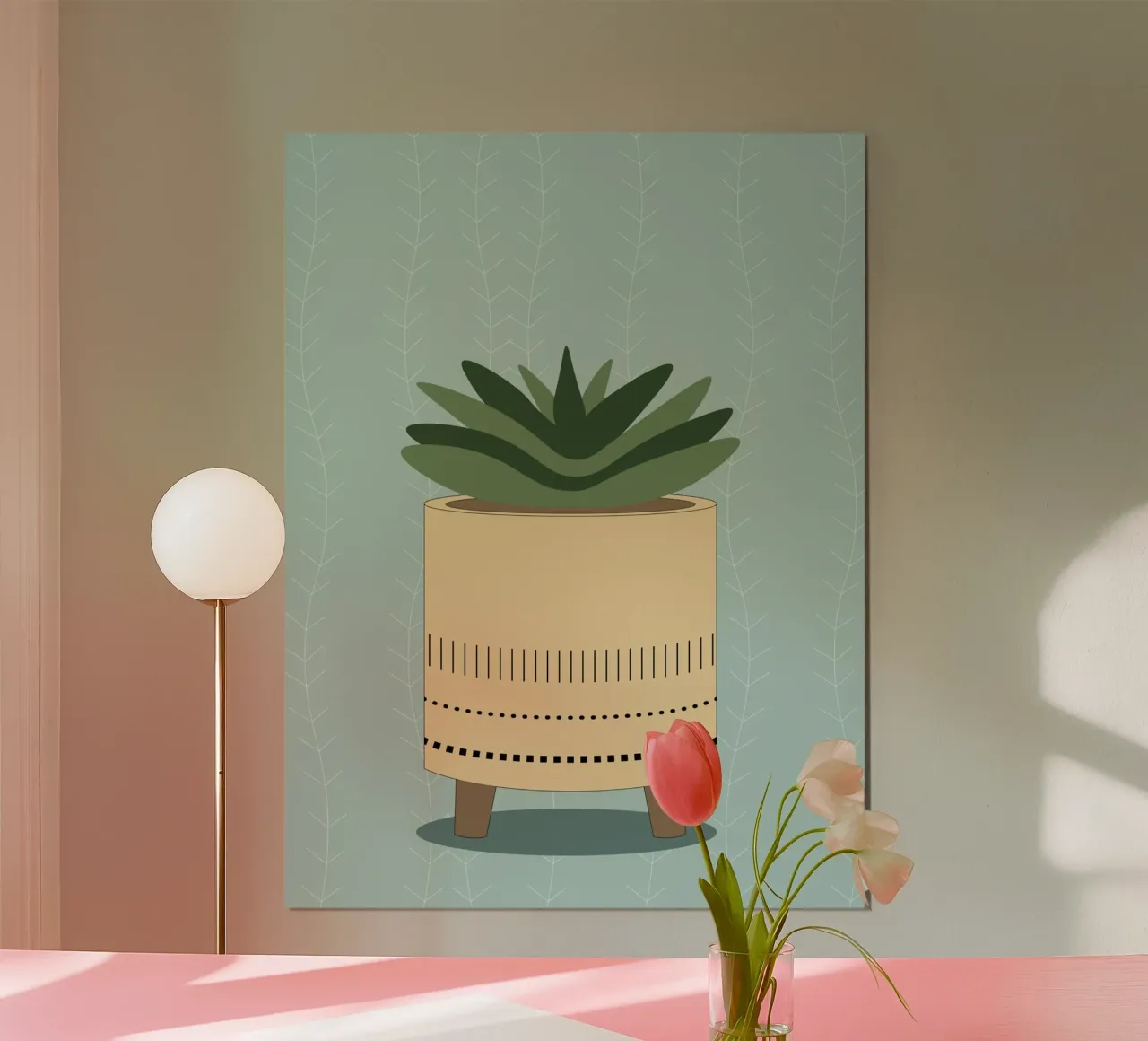 Pianta minimalista - Illustrazione di pianta in vaso Boho poster da Whole©