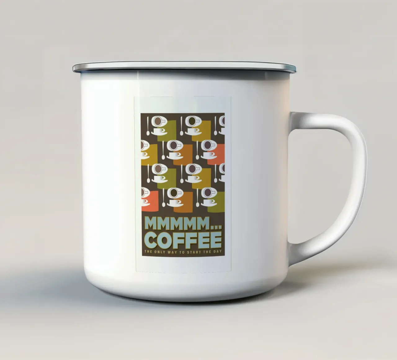 MMM Coffee tazza in smalto da Visual Philosophy