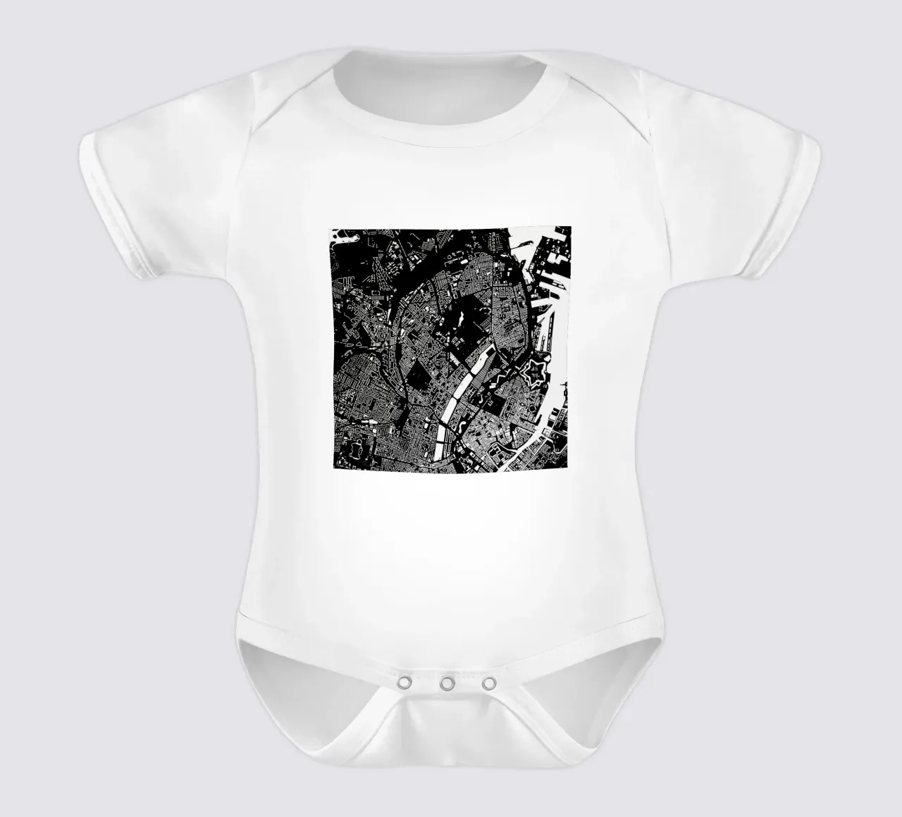 Copenhagen Black body neonato maniche corte da Urban Maps