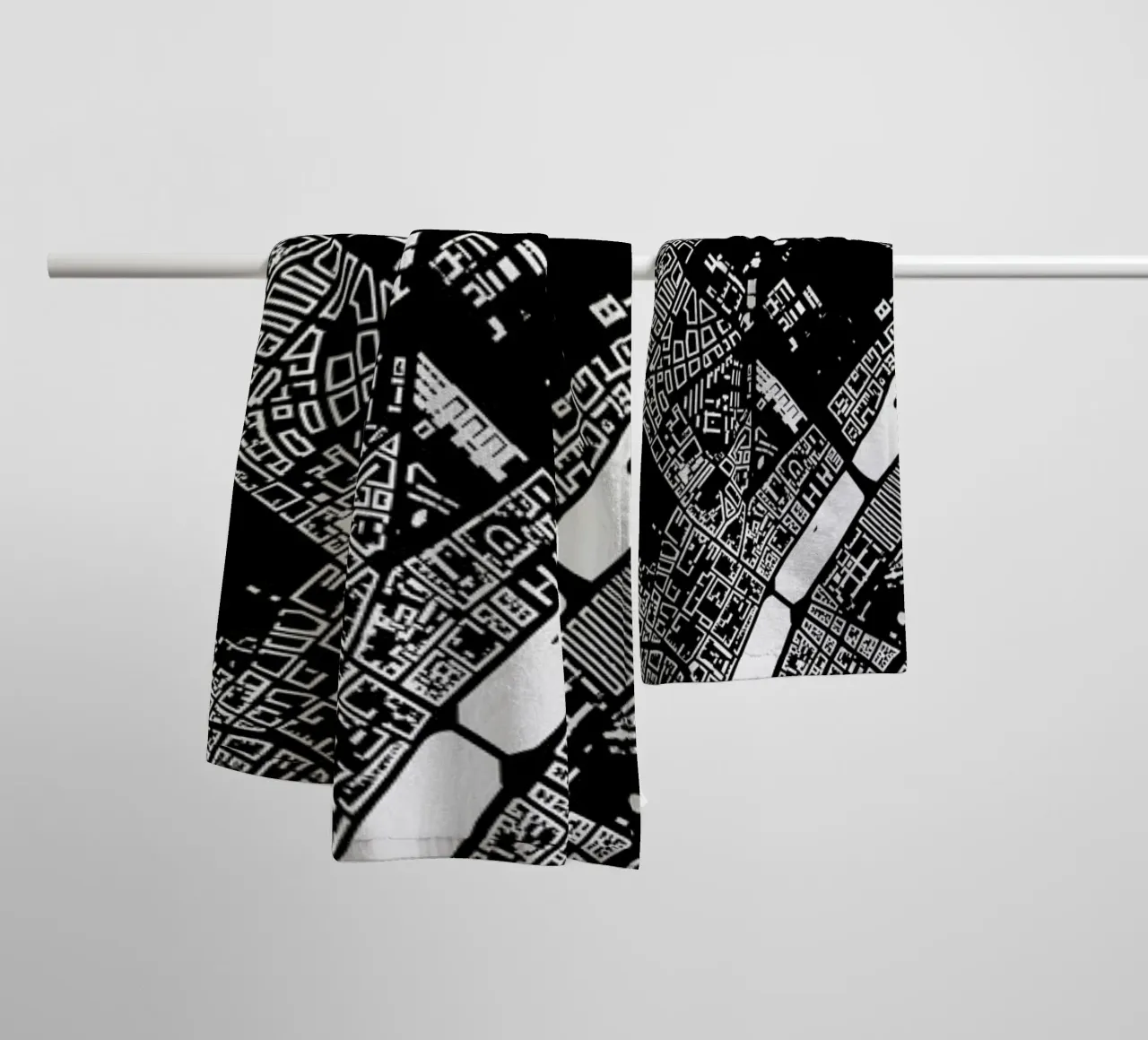 Copenhagen Black toalla de baño de Urban Maps