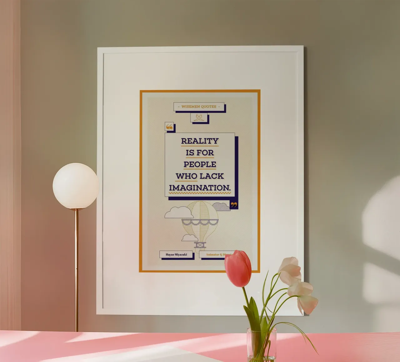 Hayao Miyazaki poster con telaio in legno da Aycan Elijah Yilmaz