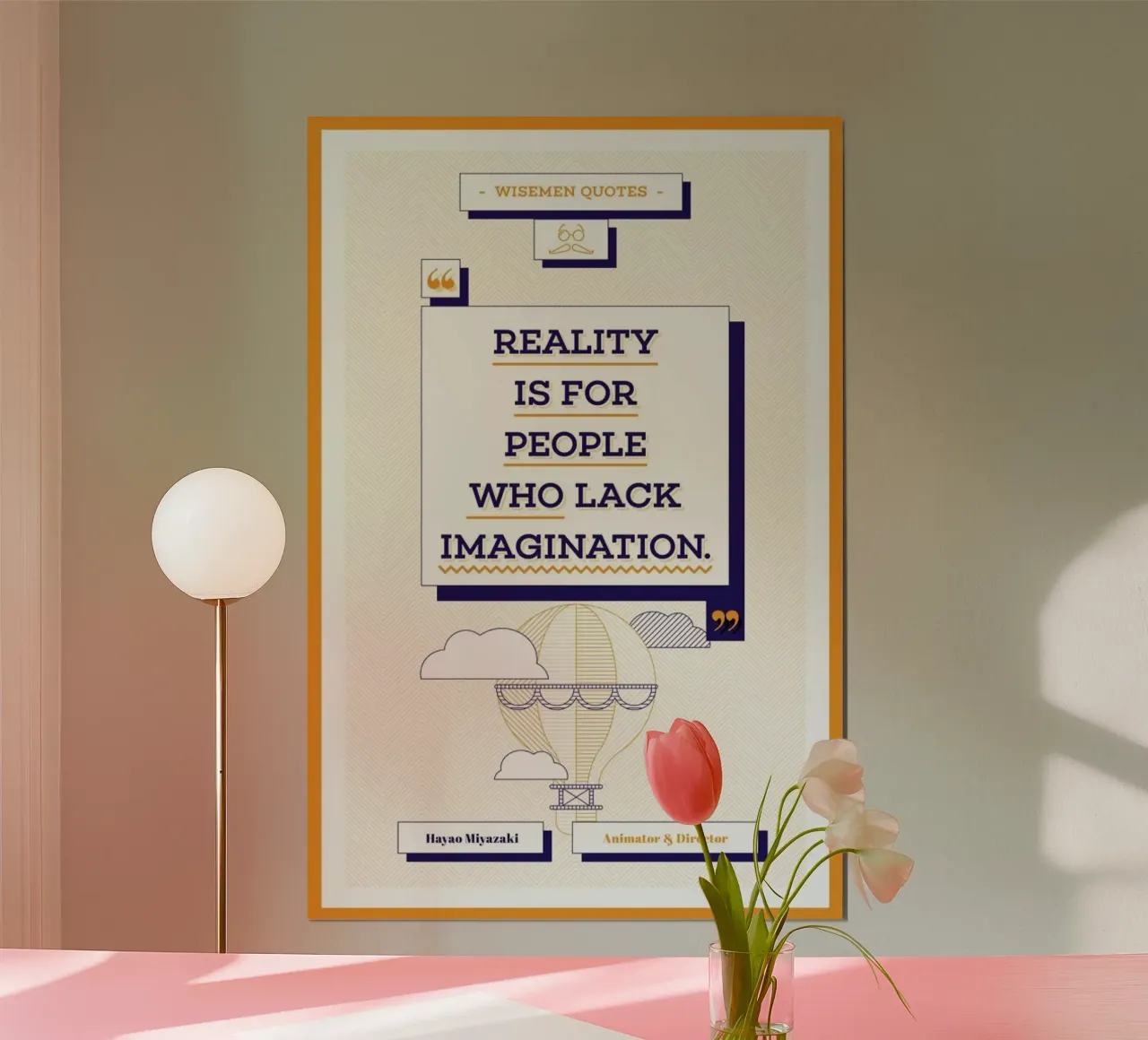 Hayao Miyazaki poster con telaio in legno da Aycan Elijah Yilmaz