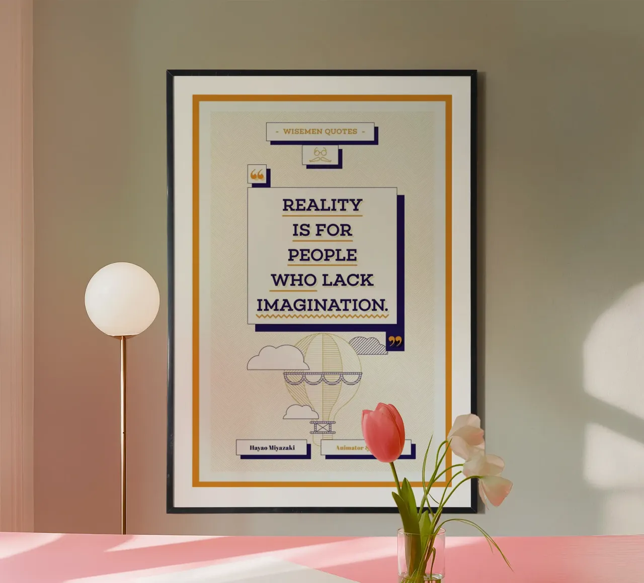 Hayao Miyazaki poster con telaio in legno da Aycan Elijah Yilmaz