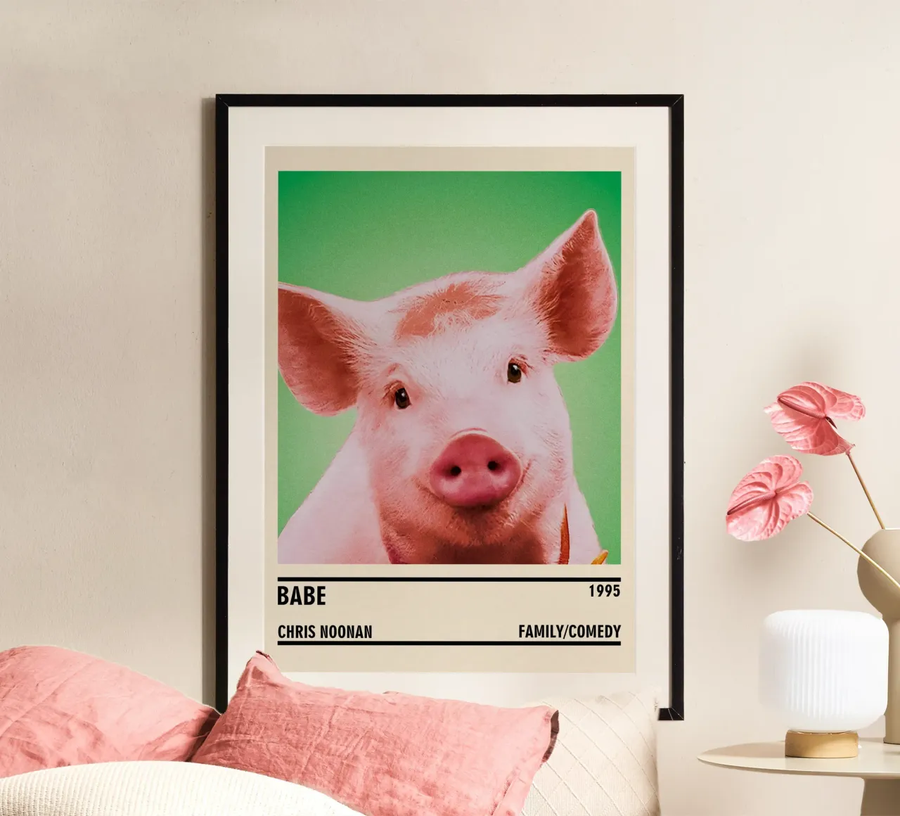 Babe poster con telaio in legno da TheArtstudio