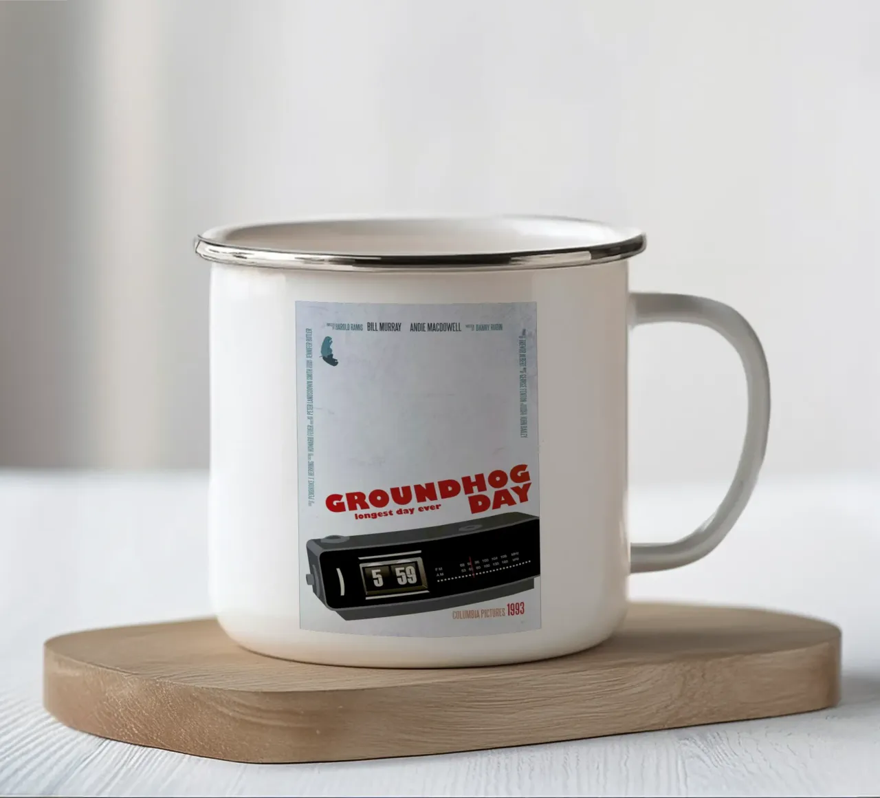 Groundhog Day tazza in smalto da Aycan Elijah Yilmaz