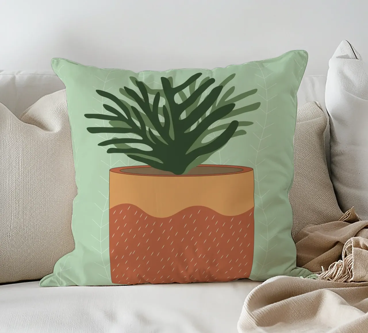 Vaso per piante Boho - Verde natura design moderno cuscino da Whole©
