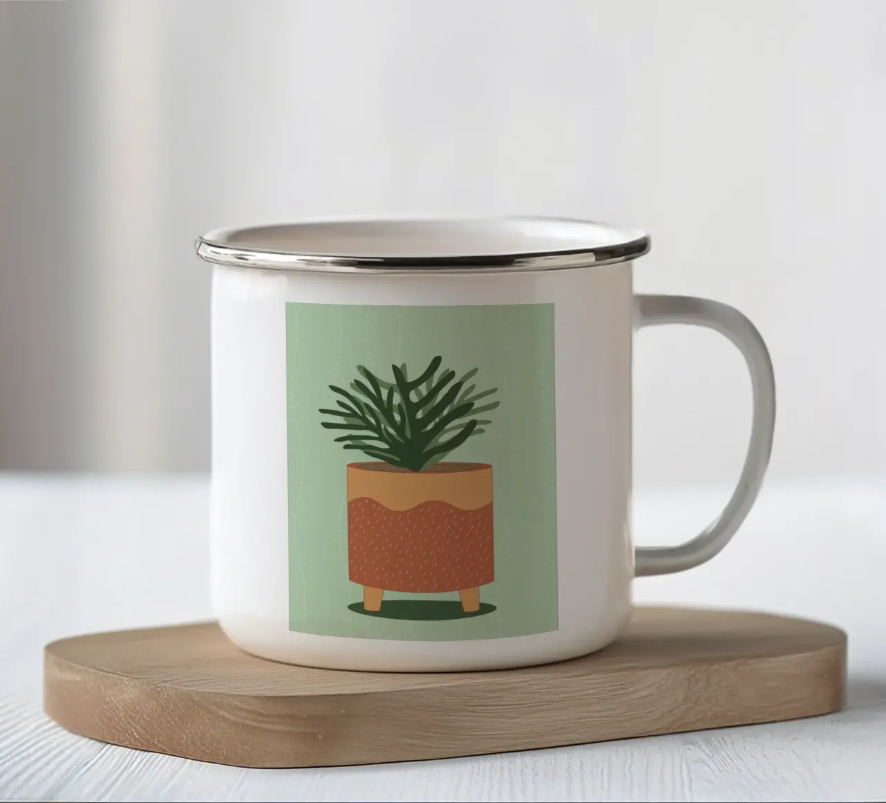 Vaso per piante Boho - Verde natura design moderno tazza in smalto da Whole©