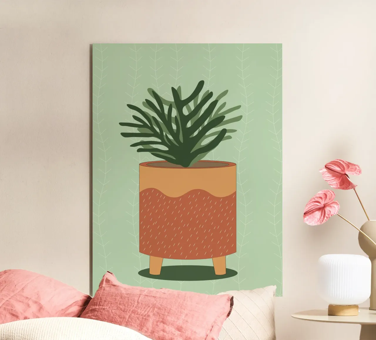 Vaso per piante Boho - Verde natura design moderno alluminio dibond da Whole©