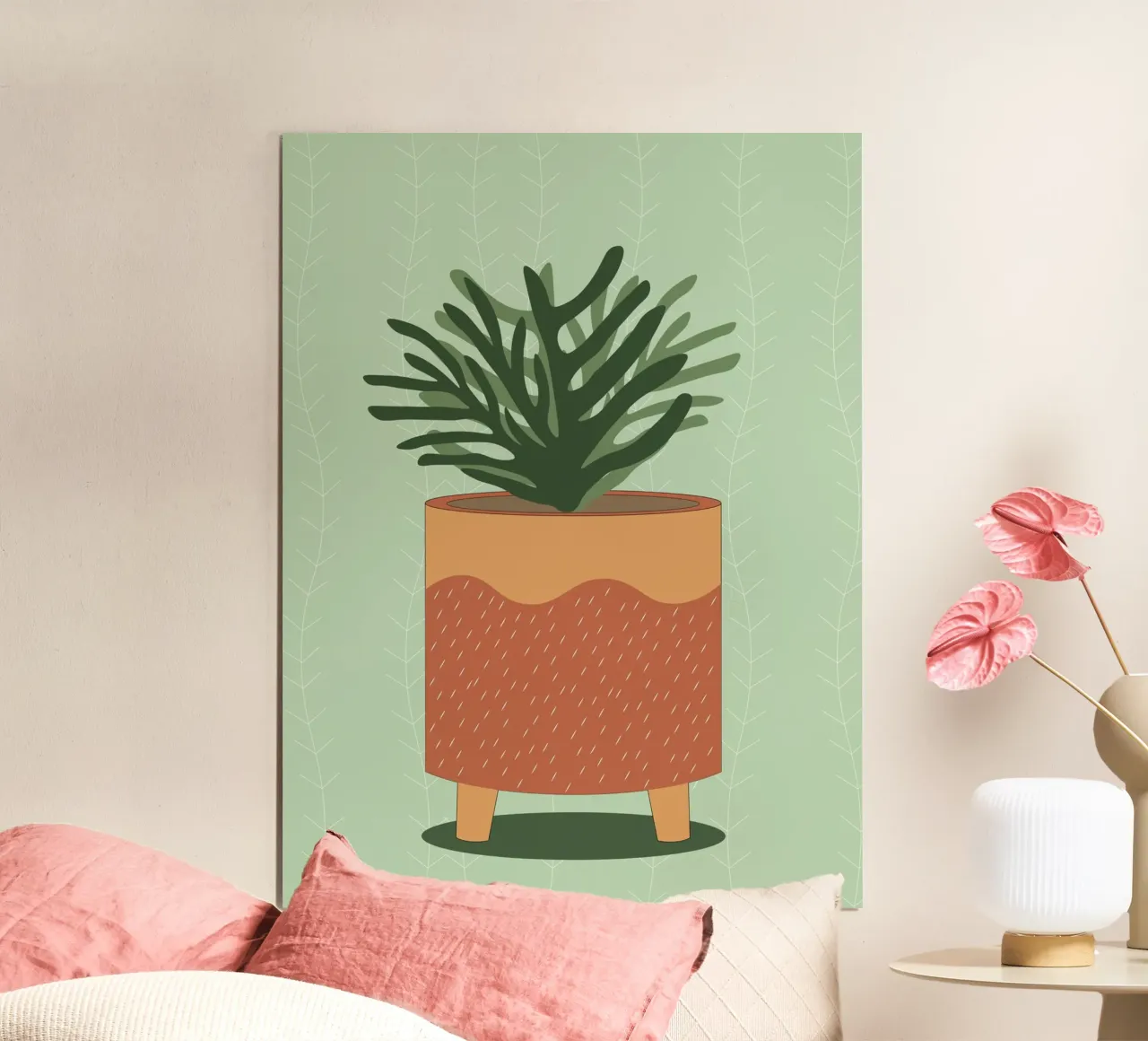 Vaso per piante Boho - Verde natura design moderno poster da Whole©