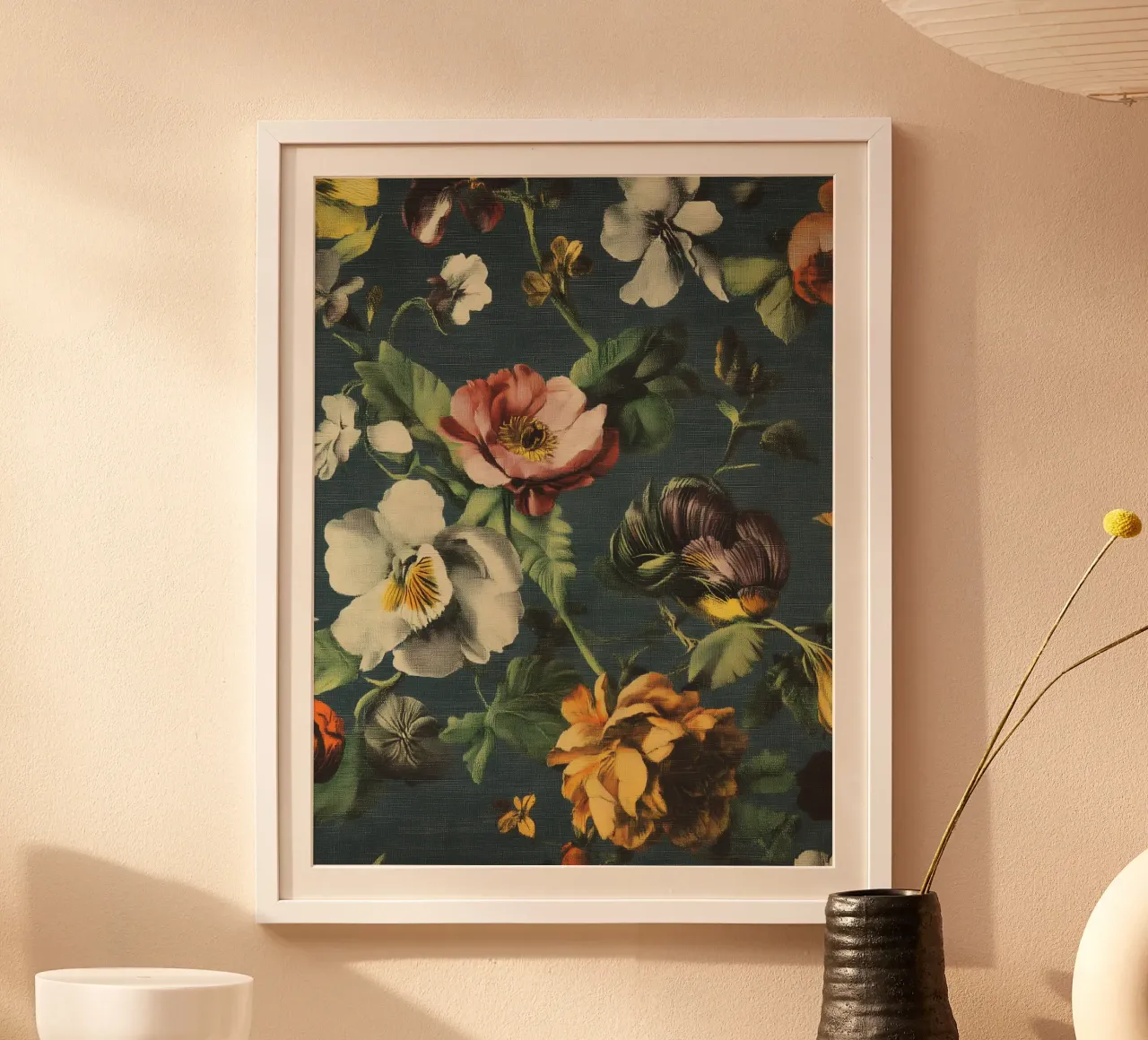 Pittura floreale strutturata poster con telaio in alluminio da Carinaprint