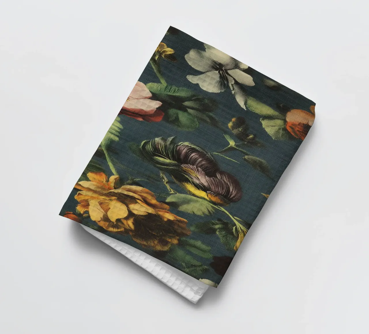 Pintura de flores con textura paño de cocina de Carinaprint