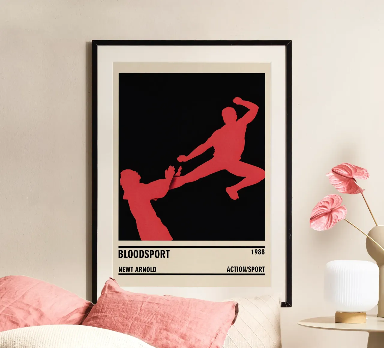 Bloodsport poster con telaio in legno da TheArtstudio