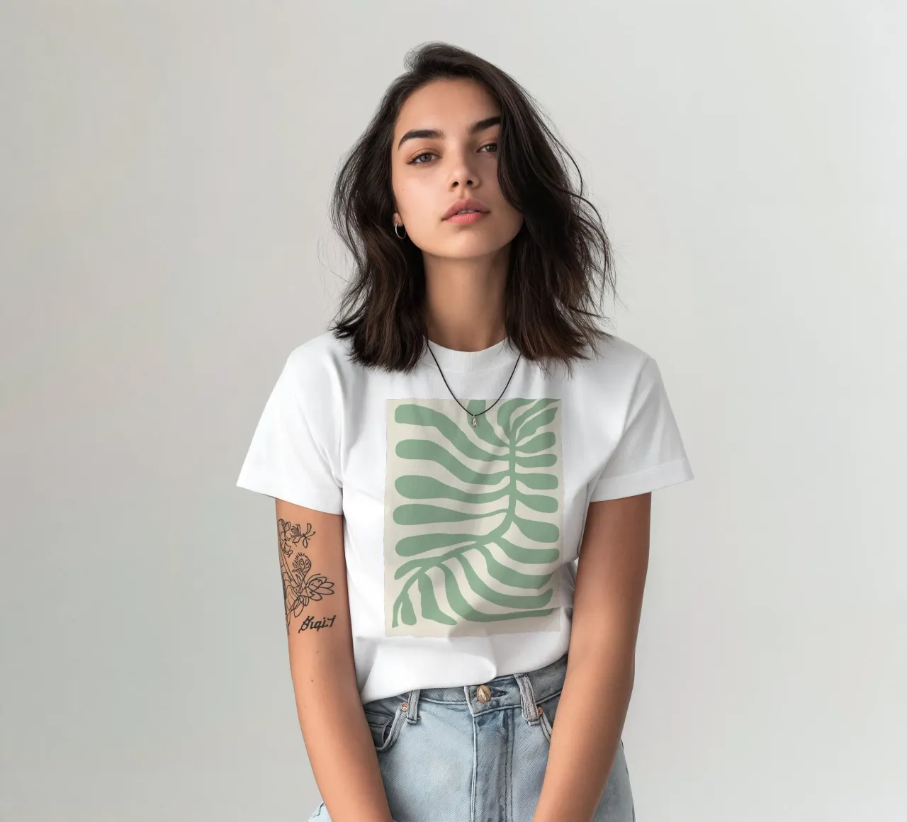 Abstract plant art - Modern line-leaf design t-shirt by Whole©
